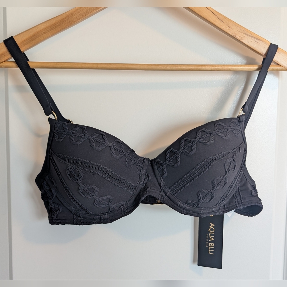 NWT Aqua Blu Australia Emily Textured Underwire Bikini Top